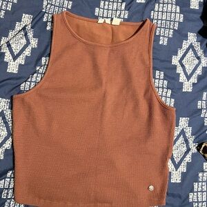 Roxy Tan Ribbed Tank Top
